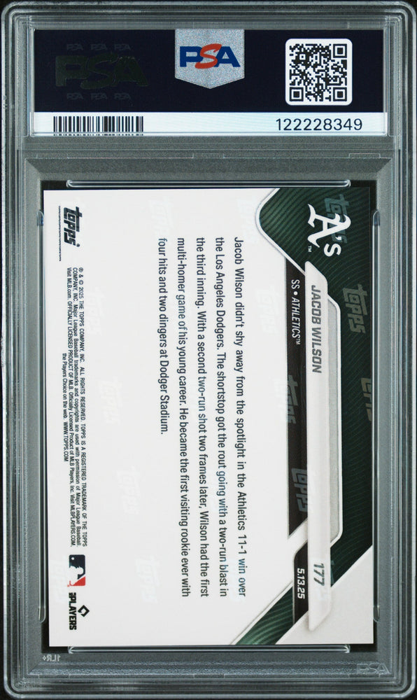 Graded 2025 Topps Now Jacob Wilson #177 Gold /50 Rookie RC Baseball Card PSA 10 Gem Mint (ONLINE ORDER ONLY)