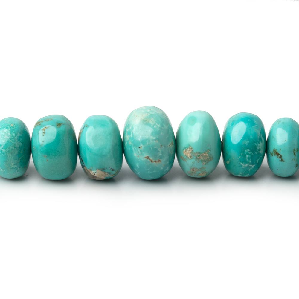 3-10mm Mongolian Turquoise Plain Rondelle 18 inch 106 Beads (ONLINE ORDER ONLY)