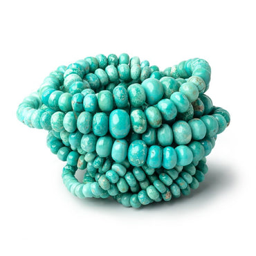 3-10mm Mongolian Turquoise Plain Rondelle 18 inch 106 Beads (ONLINE ORDER ONLY)