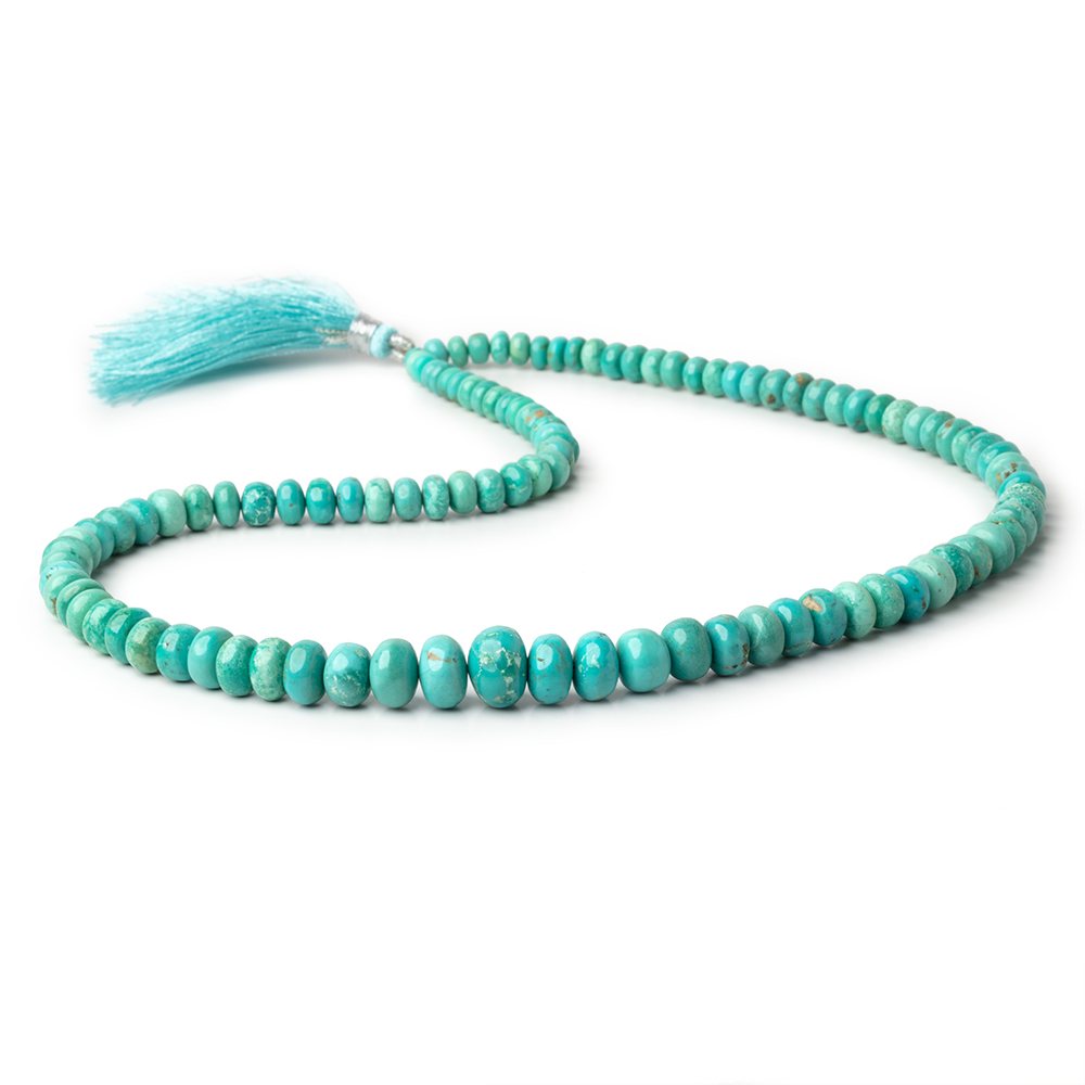 3-10mm Mongolian Turquoise Plain Rondelle 18 inch 106 Beads (ONLINE ORDER ONLY)