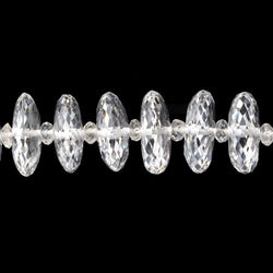 3-13.5mm Crystal Quartz German Faceted Rondelle Beads 16 inch 127 pieces AAA (ONLINE ORDER ONLY)