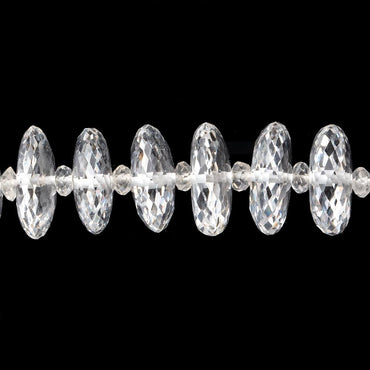 3-13.5mm Crystal Quartz German Faceted Rondelle Beads 16 inch 127 pieces AAA (ONLINE ORDER ONLY)