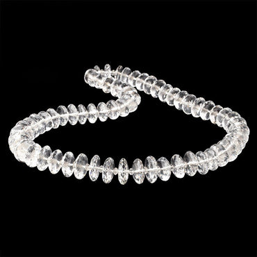 3-13.5mm Crystal Quartz German Faceted Rondelle Beads 16 inch 127 pieces AAA (ONLINE ORDER ONLY)