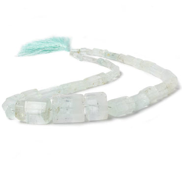 3-18mm Natural Aquamarine Beads Straight Drilled Natural Crystal 16 inch 37 pieces (ONLINE ORDER ONLY)
