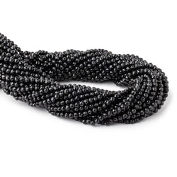 3-3.5mm Black Spinel faceted round beads 13.5 inch 100 beads (ONLINE ORDER ONLY)