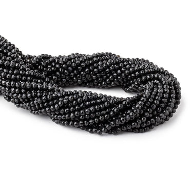 3-3.5mm Black Spinel faceted round beads 13.5 inch 100 beads (ONLINE ORDER ONLY)