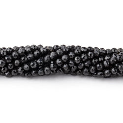3-3.5mm Black Spinel faceted round beads 13.5 inch 100 beads (ONLINE ORDER ONLY)