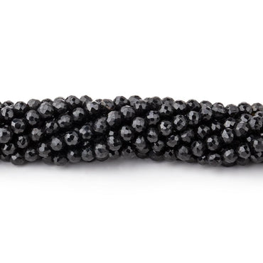 3-3.5mm Black Spinel faceted round beads 13.5 inch 100 beads (ONLINE ORDER ONLY)