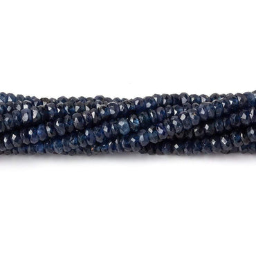 3-3.5mm Cambodian Blue Sapphire Faceted Rondelles 15.5 inch 227 beads A (ONLINE ORDER ONLY)