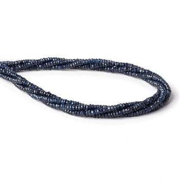 3-3.5mm Cambodian Blue Sapphire Faceted Rondelles 15.5 inch 227 beads A (ONLINE ORDER ONLY)