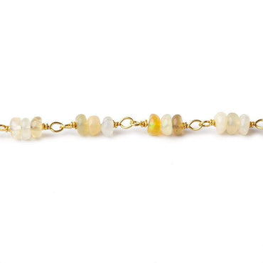 3-3.5mm Ethiopian Opal faceted rondelle clusters Vermeil Chain (ONLINE ORDER ONLY)