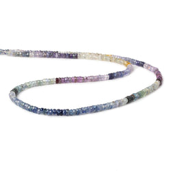 3-3.5mm Fancy Ceylon Sapphire faceted rondelles 16 inch 245 beads AA Grade (ONLINE ORDER ONLY)