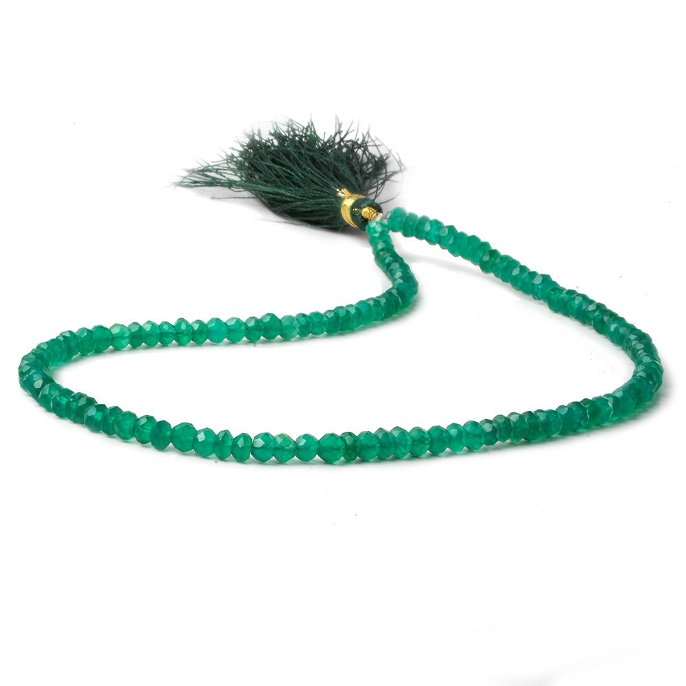 3-3.5mm Green Onyx Faceted Rondelle Beads 12 inch 135 pieces (ONLINE ORDER ONLY)