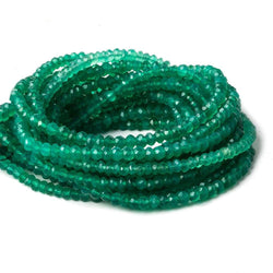 3-3.5mm Green Onyx Faceted Rondelle Beads 12 inch 135 pieces (ONLINE ORDER ONLY)