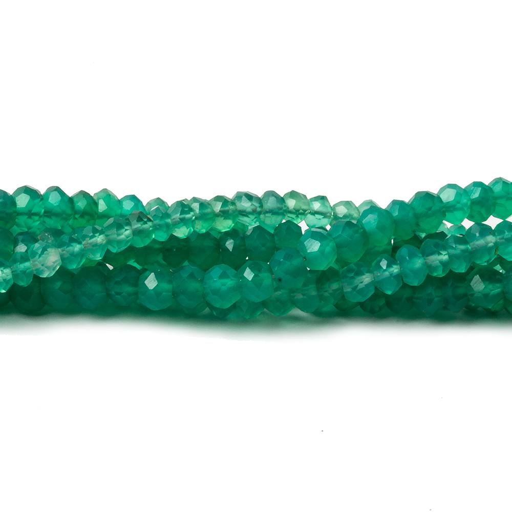 3-3.5mm Green Onyx Faceted Rondelle Beads 12 inch 135 pieces (ONLINE ORDER ONLY)