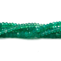 3-3.5mm Green Onyx Faceted Rondelle Beads 12 inch 135 pieces (ONLINE ORDER ONLY)