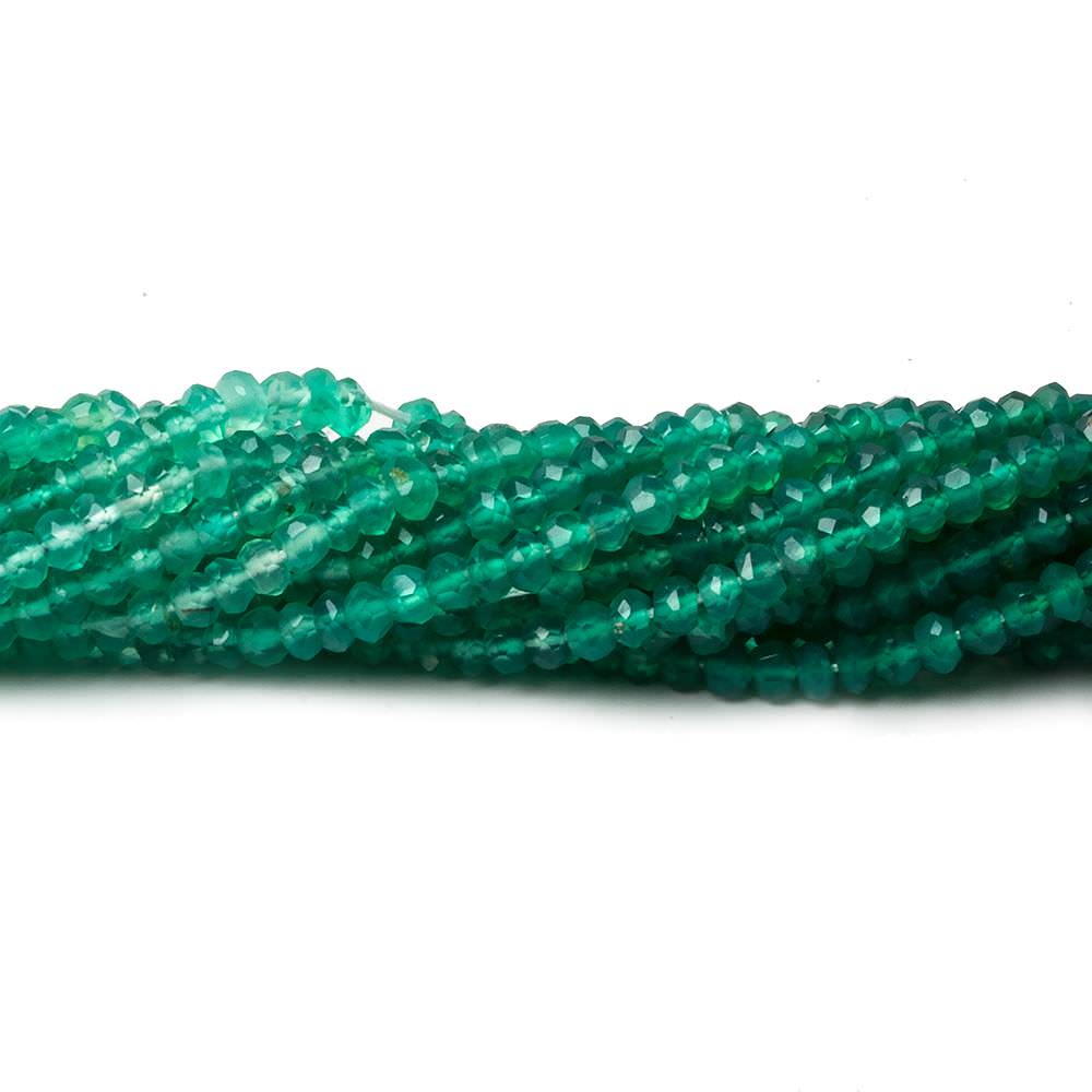 3-3.5mm Green Onyx faceted rondelle Beads 13.5 inch 143 pieces (ONLINE ORDER ONLY)