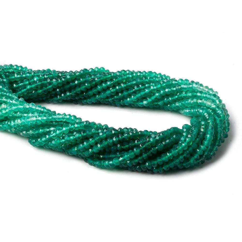 3-3.5mm Green Onyx faceted rondelle Beads 13.5 inch 143 pieces (ONLINE ORDER ONLY)