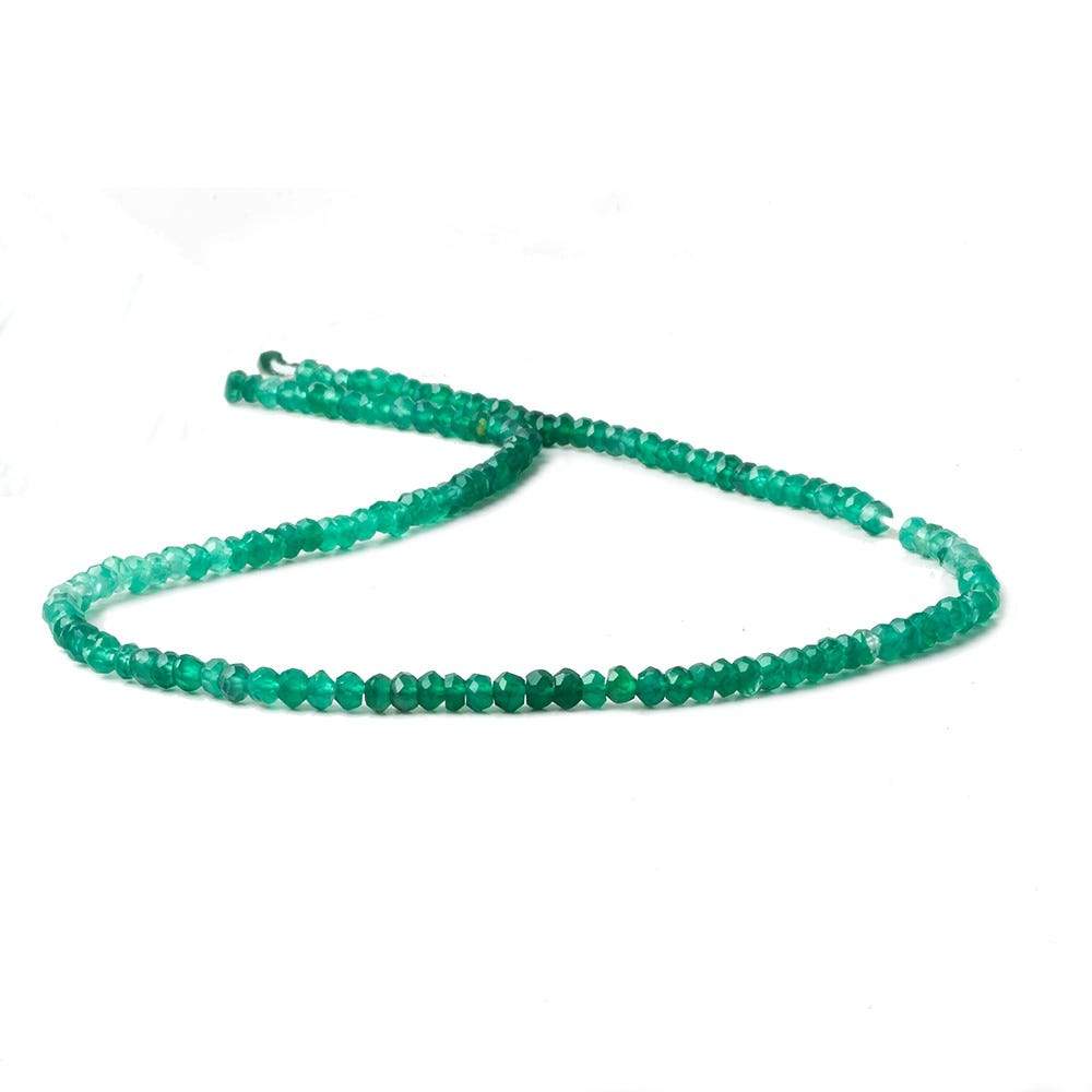 3-3.5mm Green Onyx faceted rondelle Beads 13.5 inch 143 pieces (ONLINE ORDER ONLY)