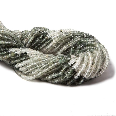 3-3.5mm Green Tourmalinated Quartz faceted rondelles 14 inch 165 beads (ONLINE ORDER ONLY)