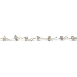 3-3.5mm Labradorite Silver plated Chain by the foot (ONLINE ORDER ONLY)