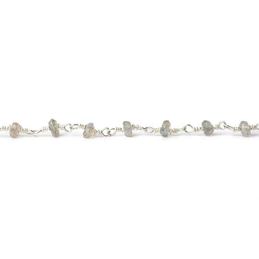 3-3.5mm Labradorite Silver plated Chain by the foot (ONLINE ORDER ONLY)