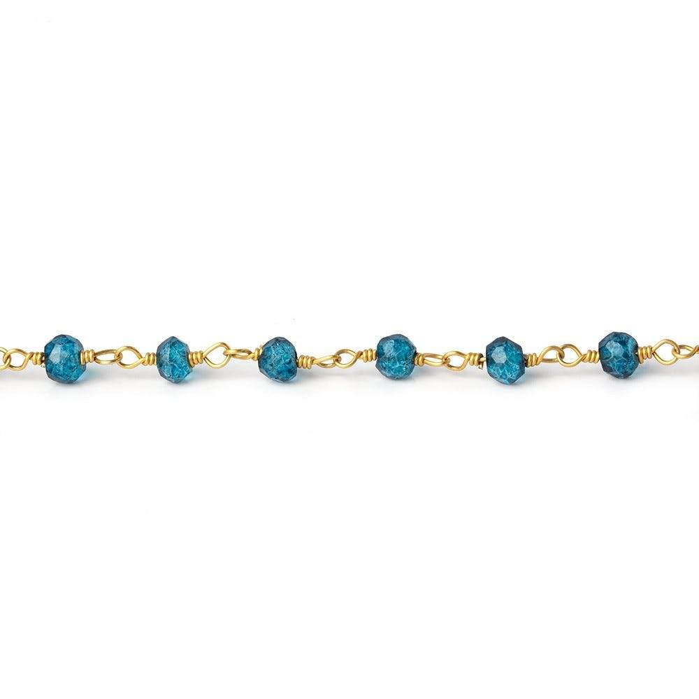 3-3.5mm London Blue Quartz Vermeil Chain by the foot 38 beads (ONLINE ORDER ONLY)