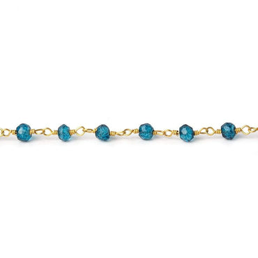 3-3.5mm London Blue Quartz Vermeil Chain by the foot 38 beads (ONLINE ORDER ONLY)