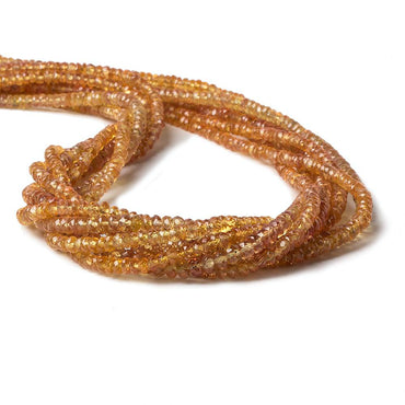 3-3.5mm Mandarin Orange Songea Sapphire Faceted Rondelle 16 inch 222 pcs (ONLINE ORDER ONLY)