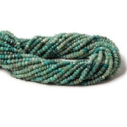 3-3.5mm Matte Chrysocolla faceted rondelle beads 13 inch 150 pieces (ONLINE ORDER ONLY)