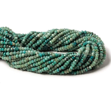 3-3.5mm Matte Chrysocolla faceted rondelle beads 13 inch 150 pieces (ONLINE ORDER ONLY)