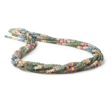3-3.5mm Multi Color Sapphire Faceted Rondelle Beads 16 inch 200 pieces (ONLINE ORDER ONLY)