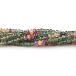 3-3.5mm Multi Color Sapphire Faceted Rondelle Beads 16 inch 200 pieces (ONLINE ORDER ONLY)