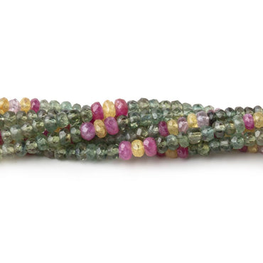 3-3.5mm Multi Color Sapphire Faceted Rondelle Beads 16 inch 200 pieces (ONLINE ORDER ONLY)