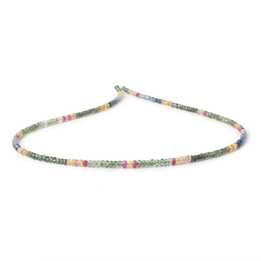 3-3.5mm Multi Color Sapphire Faceted Rondelle Beads 16 inch 200 pieces (ONLINE ORDER ONLY)