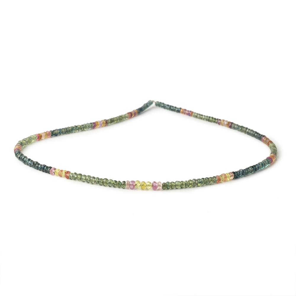 3-3.5mm Multi Color Sapphire Faceted Rondelles 16 inch 200 Beads (ONLINE ORDER ONLY)