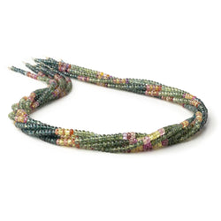 3-3.5mm Multi Color Sapphire Faceted Rondelles 16 inch 200 Beads (ONLINE ORDER ONLY)