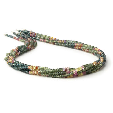 3-3.5mm Multi Color Sapphire Faceted Rondelles 16 inch 200 Beads (ONLINE ORDER ONLY)