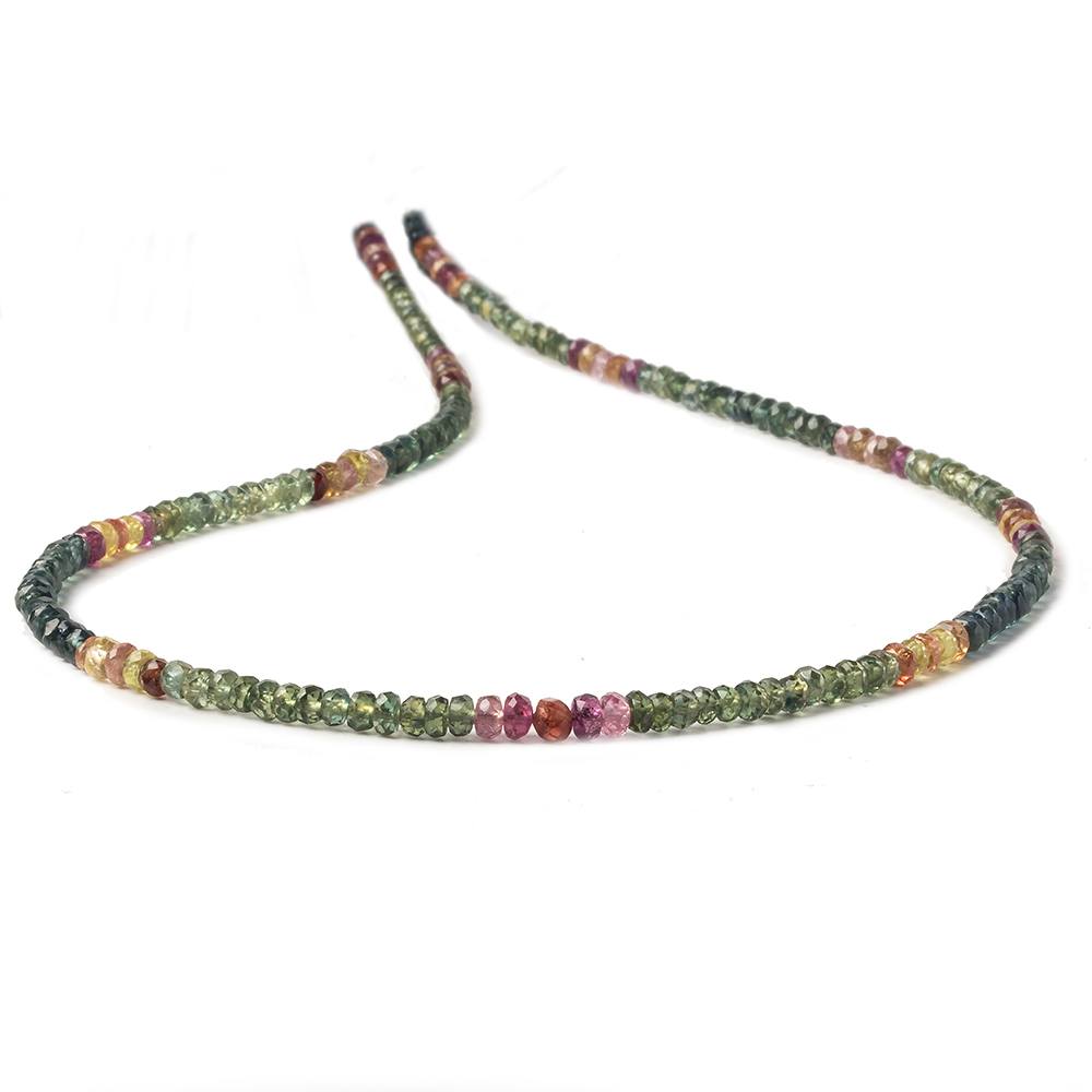 3-3.5mm Multi Color Sapphire faceted rondelles 16 inch 200 pieces (ONLINE ORDER ONLY)