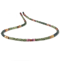 3-3.5mm Multi Color Sapphire faceted rondelles 16 inch 200 pieces (ONLINE ORDER ONLY)
