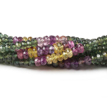 3-3.5mm Multi Color Sapphire faceted rondelles 16 inch 200 pieces (ONLINE ORDER ONLY)