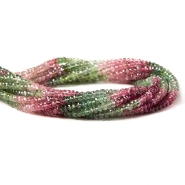 4mm Multi Color Afghani Tourmaline faceted rondelle beads 14 inch 148pcs (ONLINE ORDER ONLY)