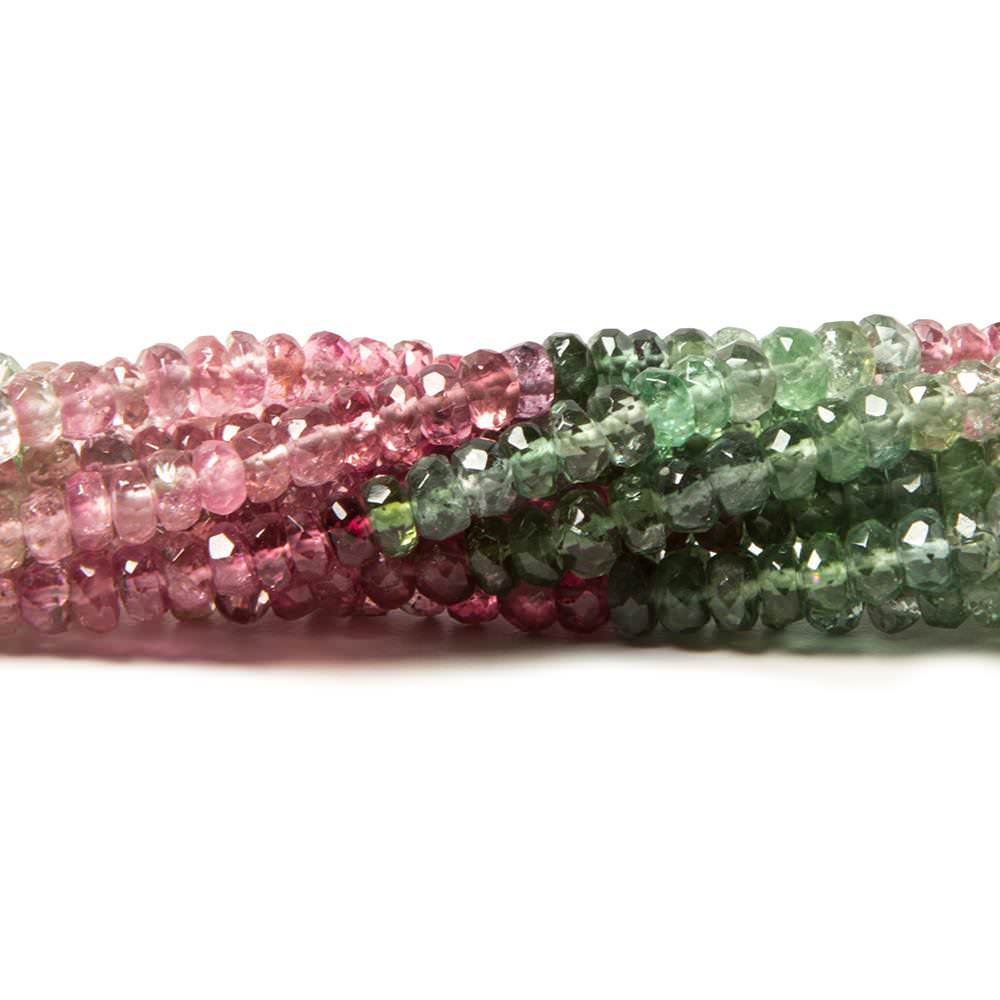 4mm Multi Color Afghani Tourmaline faceted rondelle beads 14 inch 148pcs (ONLINE ORDER ONLY)