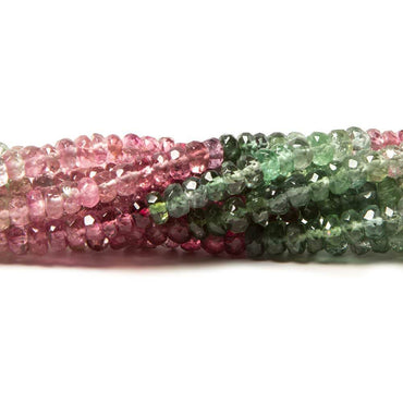 4mm Multi Color Afghani Tourmaline faceted rondelle beads 14 inch 148pcs (ONLINE ORDER ONLY)