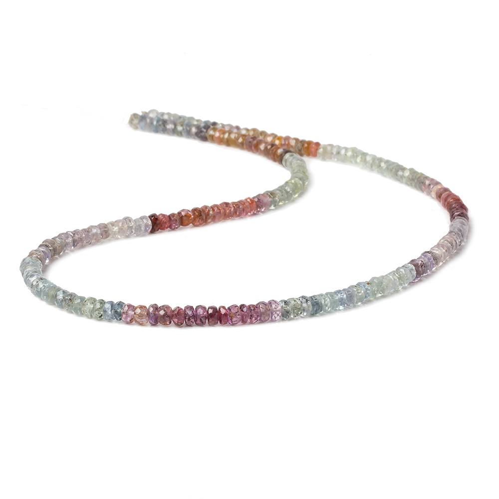 3-3.5mm Multi Sapphire faceted rondelle beads 14 inch 190 pieces A (ONLINE ORDER ONLY)
