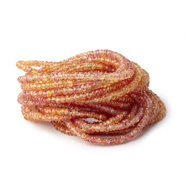 3-3.5mm Orange Songea Sapphire Faceted Rondelles 16 inch 227 Beads (ONLINE ORDER ONLY)