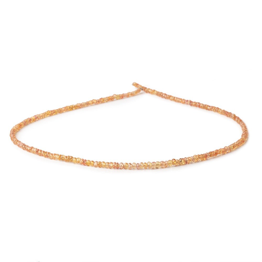 3-3.5mm Orange Songea Sapphire Faceted Rondelles 16 inch 227 Beads (ONLINE ORDER ONLY)