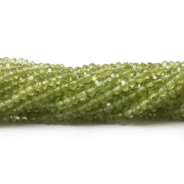3-3.5mm Peridot Faceted Rondelle 14.5 inch 167 pieces (ONLINE ORDER ONLY)
