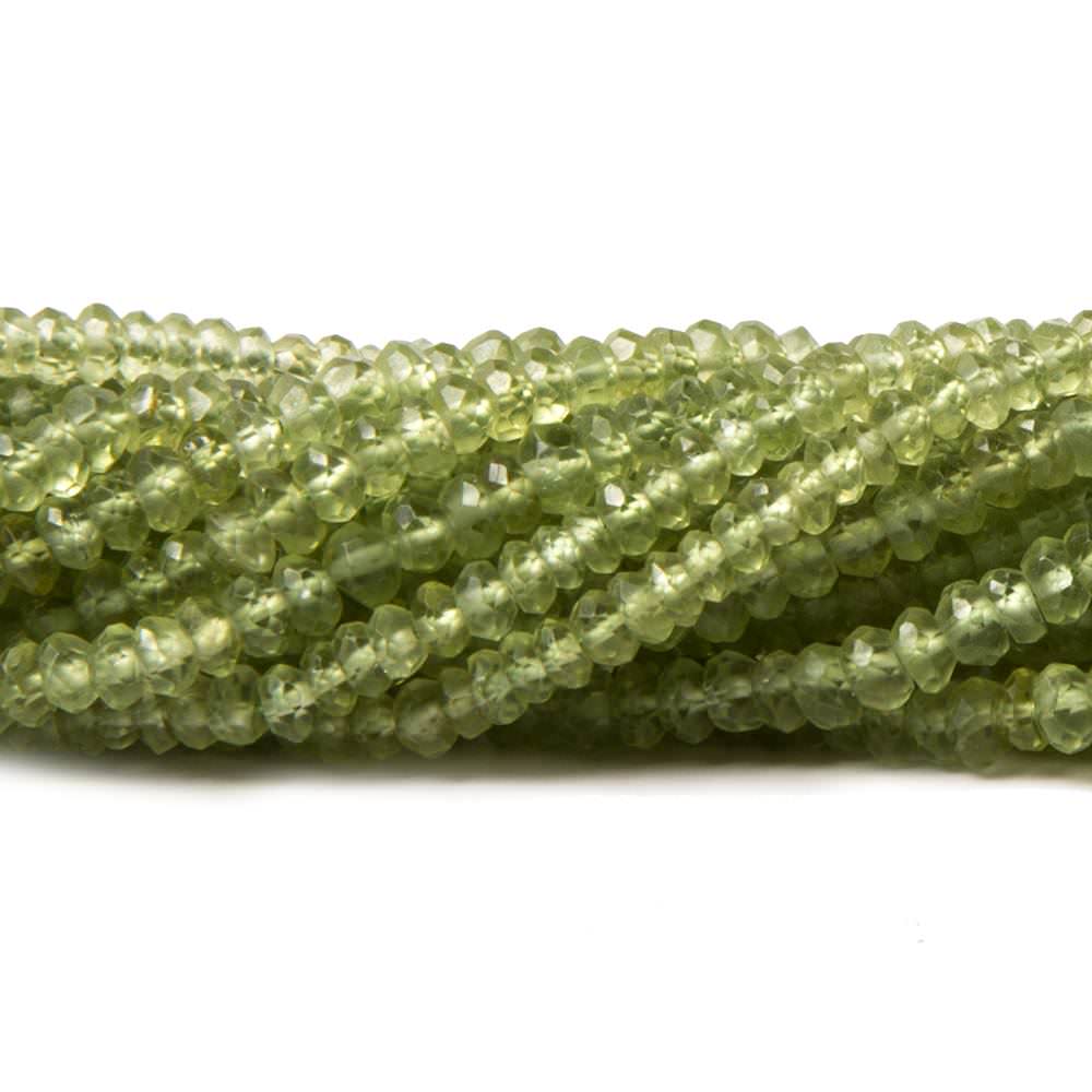 3-3.5mm Peridot faceted rondelle beads 13.5 inch 190 pieces (ONLINE ORDER ONLY)