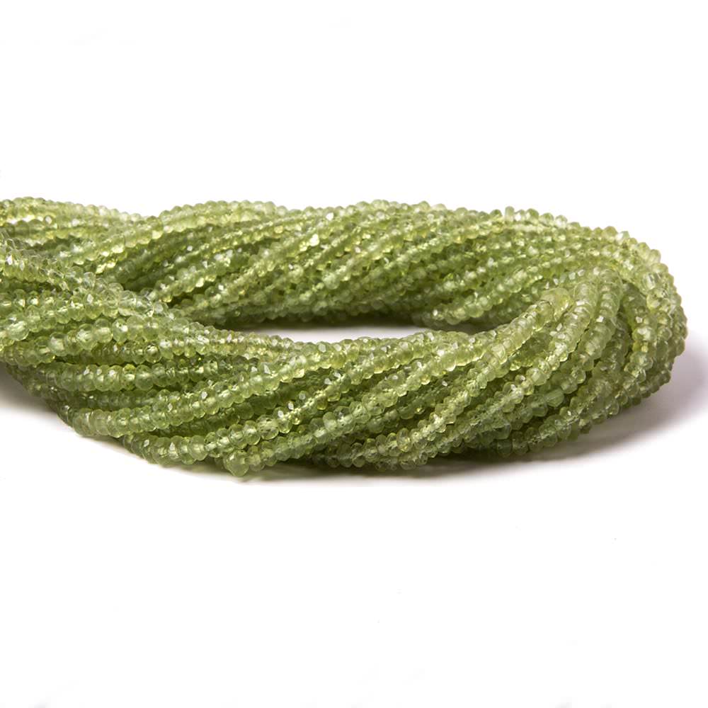 3-3.5mm Peridot faceted rondelle beads 13.5 inch 190 pieces (ONLINE ORDER ONLY)